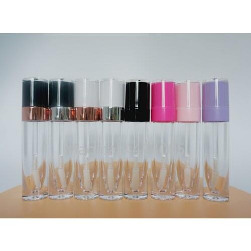1/2/5PCS 5ml Empty Lip Gloss Tube Plastic Lipgloss Bottle Container White Black Pink Cap Cylinder Small Lipgloss Wholesale