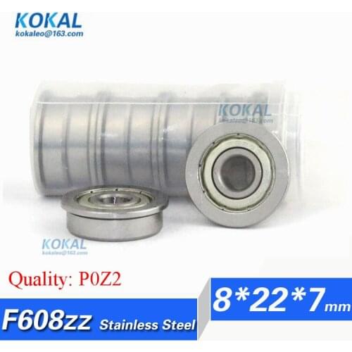 [SF608ZZ-P2]Free Shipping 10pcs stainless steel flange high quality ABEC-3 ball bearing SF608zz SF608 SF608-2z ball bearing