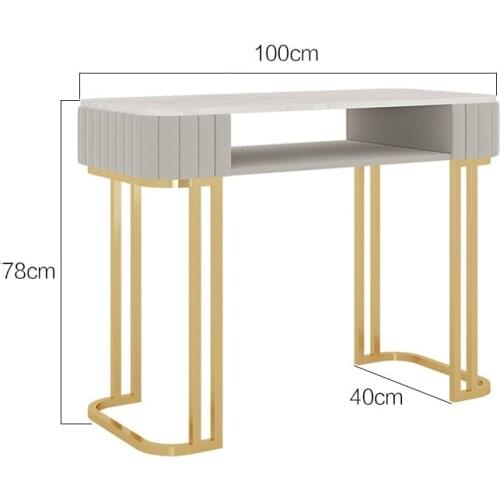 100cm Customizable European Style Manicure Table Modern Minimalist Light Luxury Multifunctional 2-layer Marble Manicure Tables