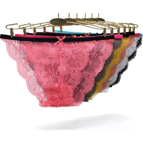 12 Pcs/Lot Ladies Sexy Lace Panties Women Panty Briefs Female Underwear Lingerie Transparent Womens Underpants Mujer Intimates