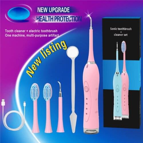 Sonic Electric Toothbrush with Replacement Brush Heads Ultrasonic Rechargeable 4 Mode USB Charger Electronic Teeth Brush