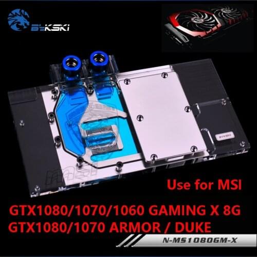 BYKSKI Water Block use for MSI GTX1080/1070TI/1070/1060 Gaming X 8G ARMOR / Full Cover Graphics Card Copper Raidator RGB