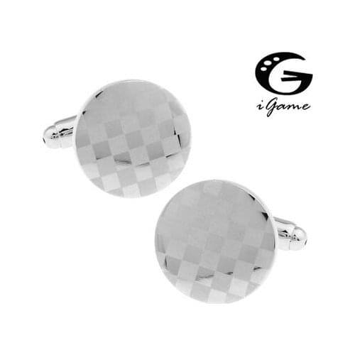 IGame High Quality Men Designer Cuff links Copper Material Smooth Round Grid Design Enamel CuffLinks Free Shipping