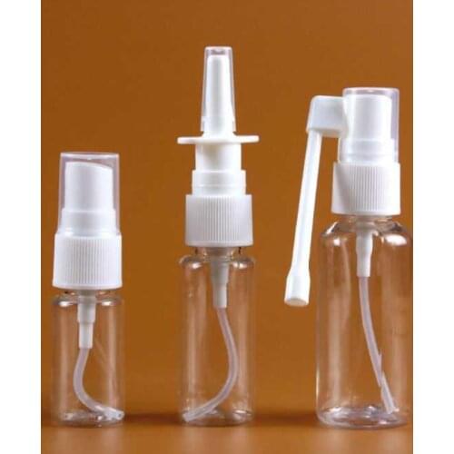 1pcs 10ml/20ml/30ml Clear Empty Plastic Nasal Spray Bottles Pump Sprayer Mist Nose Spray Refillable Bottling Packaging