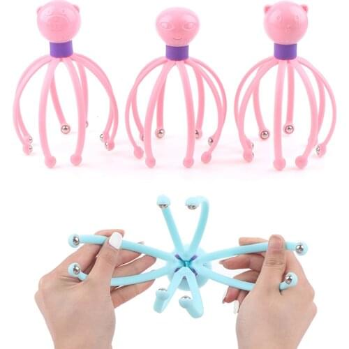 1Pcs Head Massager Octopus Scalp Stress Relax Spa Healing Alloy Health Care Tool