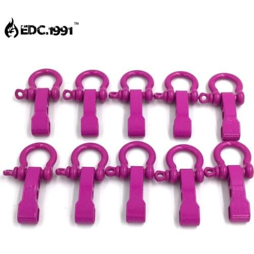 10 PCS O Shape Zinc Alloy Adjustable Anchor Shackle Emergency Rope Survival Paracord Bracelet Buckle for Outdoor Camping EDC