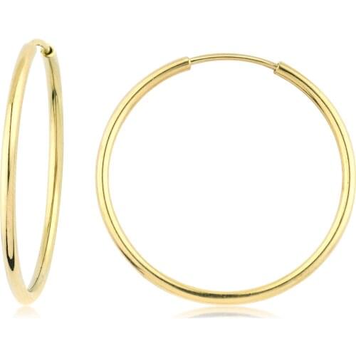 14k Hoop Earrings Yellow (1. Model 4. Size) W4E35011