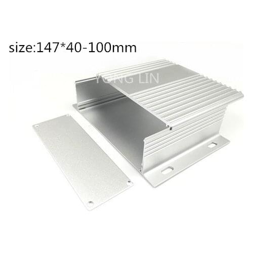 2pcs Automotive aluminum shell 147*40-100mm/Network adapter shell special(Aluminum box)147*40-100 Aluminum BOX Black