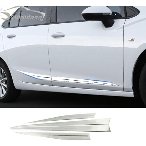 4pcs For Chevrolet Cruze 2017-2018 stainless steel Body Side Molding Accent Chrome Trim car styling accessories