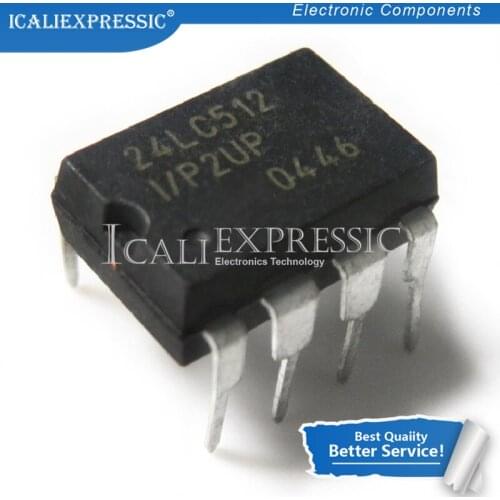 5PCS PIC24LC512-I/P 24LC512-I/P 24LC512 I/P DIP-8 IC Best quality In Stock