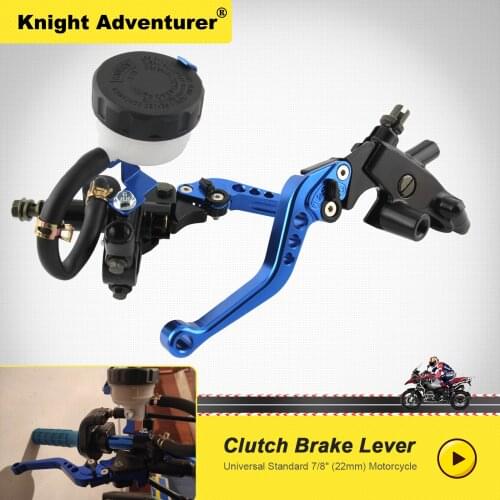 Accessories 7/8" 22mm Sport Bike Adjustable Brake Clutch Lever with Hydraulic Master Cylinder Reservoir for Motorcycle Tuning