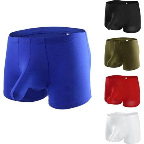 Sexy nightwear men Man Sexy Ice Silk Transparent Penis Boxers Underwear Gay Male Gay Bulge Pouch Sheer Funny Shorts Panties