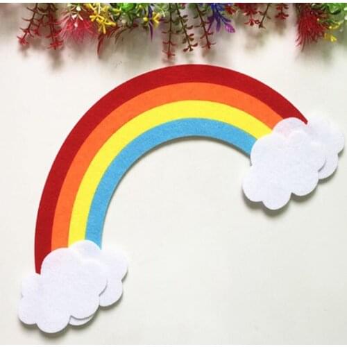 1PC Big Colorful Rainbow Felt Handmade Nonwoven Felt For DIY project Home Kindergarten Decoration