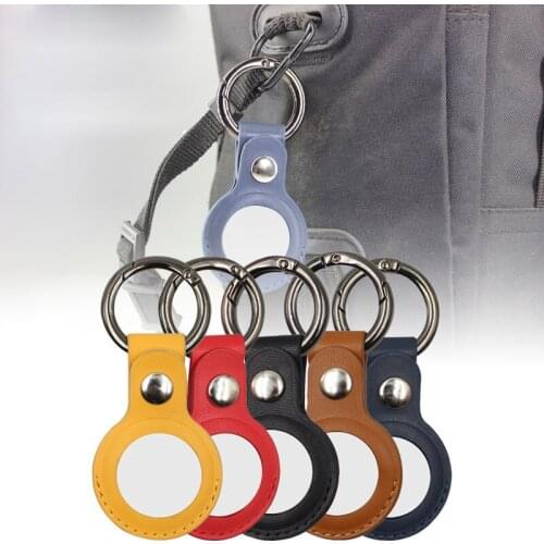 Tracker Cover Protective Case for Apple Airtag Leather Keychain Anti-Lost Locator Protective Cover