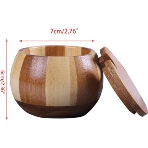 Wooden Salt Box Spice Jar Sugar Bowl Pepper Box Salt Seasoning Container Storage
