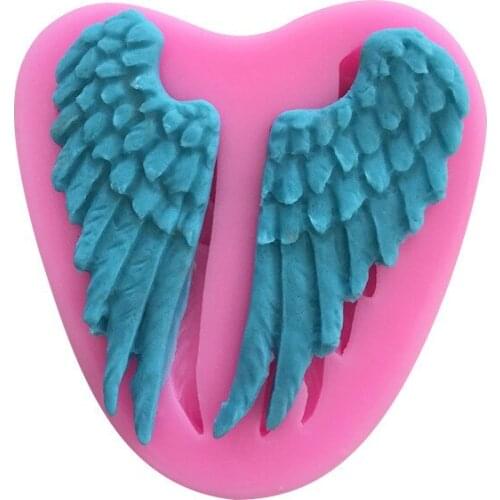 Diy Silicone Angel Wings Polymer Clay Mold Feather Flip Sugar Cake Molds for Handmand Soap Mold