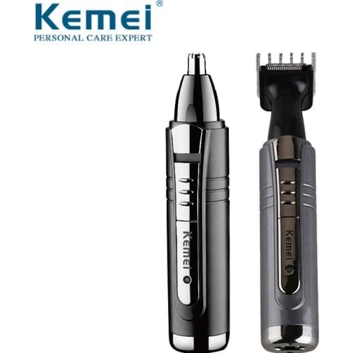 Kemei Electric Nose and Ear Trimmer 2 In 1 Face Care Hair Trimmer for Men Personal Care Tools Small Clipper with Cutting Guides