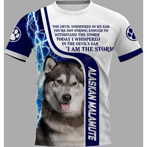 PLstar Cosmos Alaskan Malamute 3D Printed t-shirt Harajuku Streetwear T shirts Funny Animal Men For Women Short Sleeve