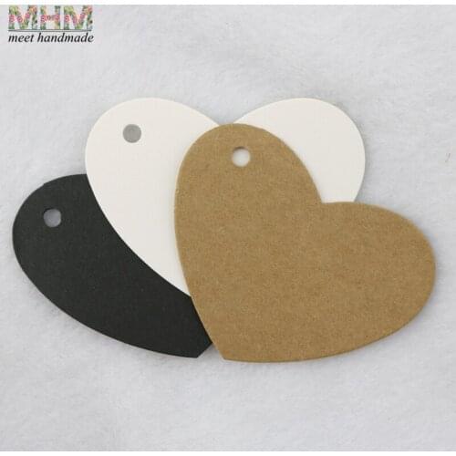 50pcs Heart Kraft Paper Card Blank / Wedding Favour Gift Tag Price Label Handmade Accessory