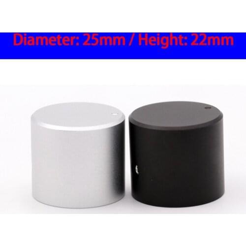 KYYSLB GDAK0176 25x22mm All-aluminum Solid Aluminum Alloy Knob Tube Amplifier Volume Potentiometer Knob Chassis Frosted Knob