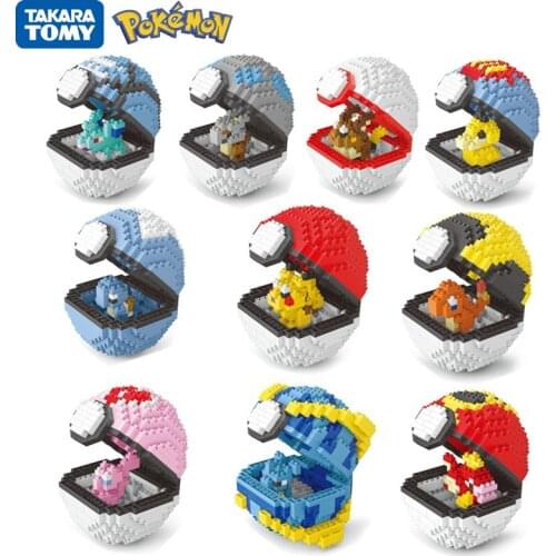 397/440PCS Pokemon Ball Building Blocks Mini Particles Building Assembled Pokémon Pikachu Cartoon Animation Educational Toys