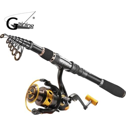 1.8m-3.3mTelescopic Fishing Rod and Reel Combos Full Kit, Spinning Fishing Gear Organizer Pole Sets