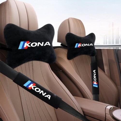 Car Seat Belt Shoulder Pads Covers neck pillow Shoulder neck Protection for HYUNDAI KONA IX35 i30 i10 Auto Interior Accessories