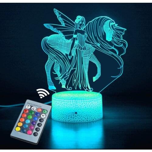 3D Unicorn Night Light for Kids, USB LED Lamp Night Light Illusion Horse Color Changing Table Light for Adult Kids Room Decor
