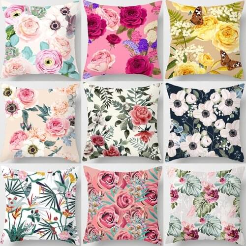 Flower Butterfly Pattern Decorative Cushions Pillowcase Polyester Cushion Cover Throw Pillow Sofa Decoration Pillowcover 40844