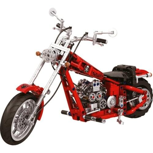 2019 NEW Technic Series Red Skull Motorcycle Building Blocks Bricks Classic Model Kids Toys Compatible