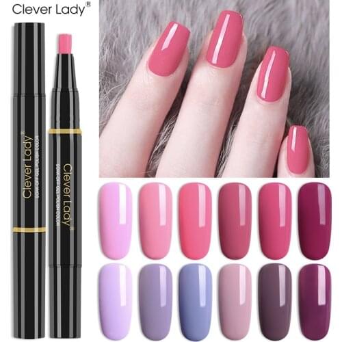 New Arrival Gel Polish Pen One Step 3 In 1 Varnish Gellak No Need Base Or Top Esmalte Permanente Nail Art Hybrid UV Gel Lacquer