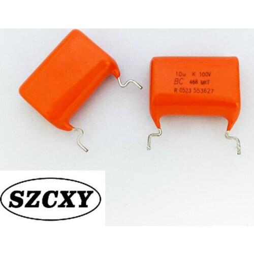 New and original Polyester capacitor CBB capacitors 100V106K 100V10uF P22MM