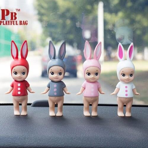 Pb playful bag Creative cartoon series of angels and Demons rabbit hair ornament four color ball doll Key buckle ornaments model