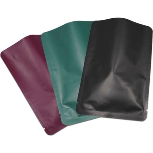 Retail Open Top Matte Pure Aluminum Foil Packaging Bags Mylar Heat Sealable Flat Tear Notch Mask Storage Bag Dried Nuts Pouch