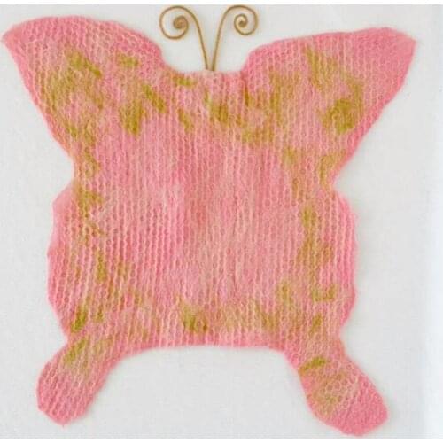 Butterfly pattern woollen felt Newborn photography props Handmade felted layer blanket