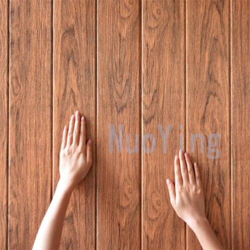 3D Wood Grain Waterproof Wall Sticker Self-adhesive Panels Decal 35*35cm