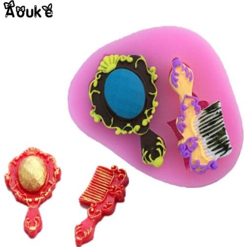 Mirror Comb Liquid Silicone Mold Cake Chocolate Molds Cookies Pastry Pudding Ice Cube Mould Wedding Decoration DIY Baking Tools