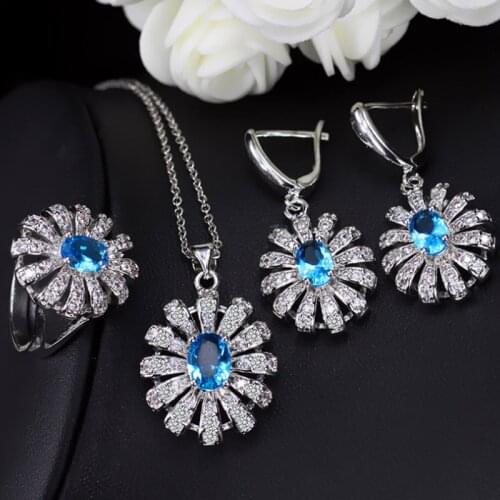 Zlxgirl bridal jewelry sets Luxury Brand Cubic zircon necklace earring ring wedding jewelry ladies banquet set