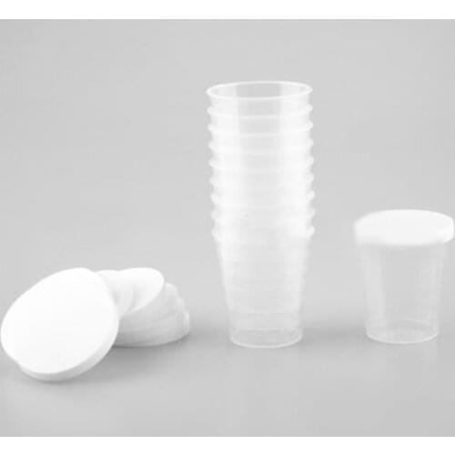 10Pc 30ml Plastic Liquid Measuring Cups Transparent Medicine Measure Cups Storage Samples Craft Glue Paint Pot With CapBrand New