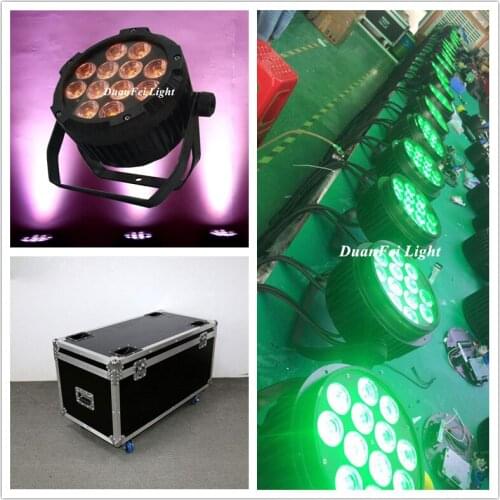 10pcs+flightcase) waterproof ip65 12x18W led Par lights RGBWAUV flat par led dmx512 disco professional stage dj equipment