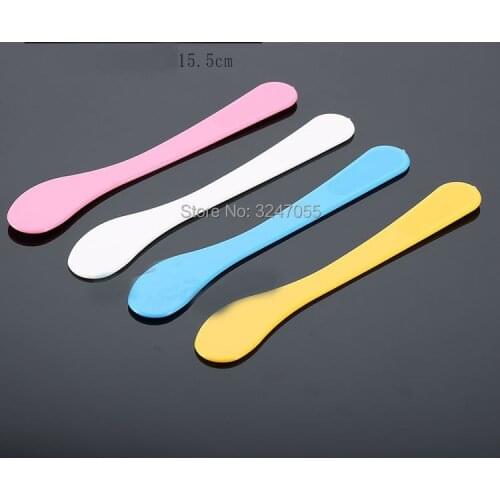 100pcs/lot DIY Plastic Facial Mask Refillable Spoon, Cosmetic Spatula Scoop, Women Beauty Cosemtic Cream Mix Sticks, Makeup Tool