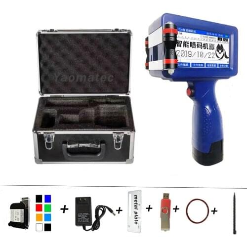 12.7mm date logo QR barcode hand jet handheld thermal inkjet printer for plastic bottle wood metal paper cloth concrete tube