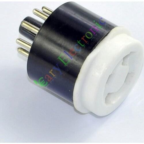 2pcs bakelite tube socket GZS8-C4 4 pin to 8 pin seat tube socket silver foot PCB for tube amplifier