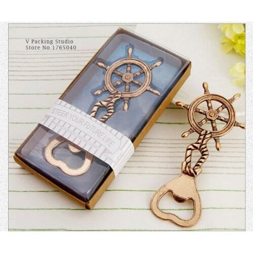 200pcs/lot Rudder New Design Creative Love Wedding Favors Party Gifts alloy Bicycle type Beer Bottle Opener