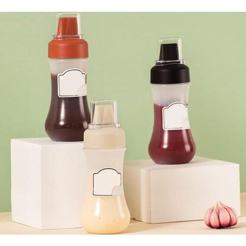 350ml Five holes with scale squeeze Seasoning bottle with dust cap Kitchen Classification Salad dressing tomato sauce store