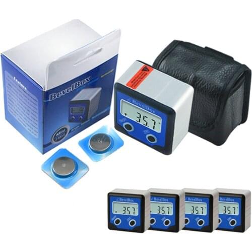 Digital Bevel Box Angle Gauge Meter Protractor Finder Magnetic Base Inclinometer x 4 pieces