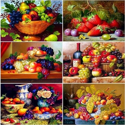 5D Diamond Painting Cross Stitch Fruit Picture With Rhinestones Diamond Mosaic Sale Full Round Drill Diamond Embroidery