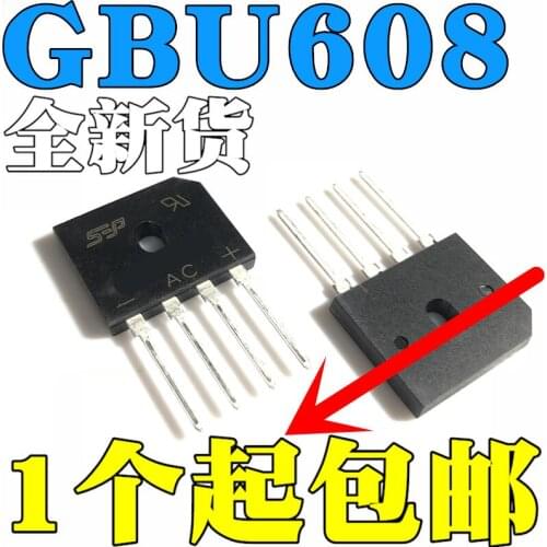 6 pçs/lote GBU608 6A/800V