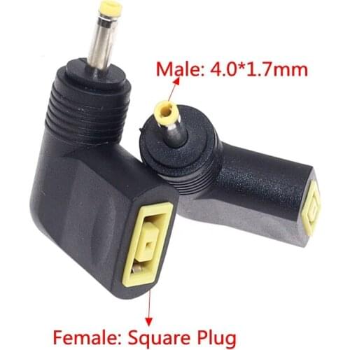 Laptop DC Adapter Square Plug Female to 4.0x1.7mm Male DC Power Connector Converter for Lenovo Yoga 510 710 MIIX5 7000 Air 12 13