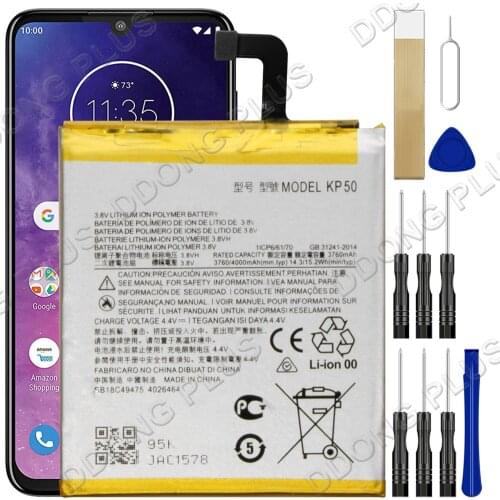 KP50 Battery For Motorola Moto One Zoom XT2010-1 XT2010 Battery Replacement Repair Part With Tools